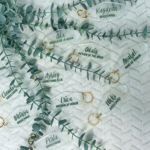 Clear Acrylic Bridal Party Keychains Custom